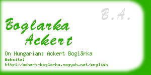boglarka ackert business card