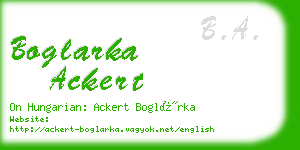 boglarka ackert business card